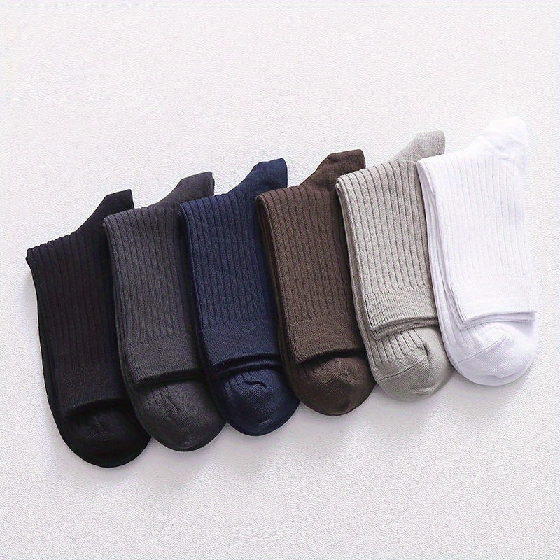 E-shop 15 Paar Herren Wadenhohe Socken, Zufällige Farben, Herbst/Winter-Stil, Lange Socken, Schweißabsorbierend, Geruchsresistent, Trendig Vielseitig,