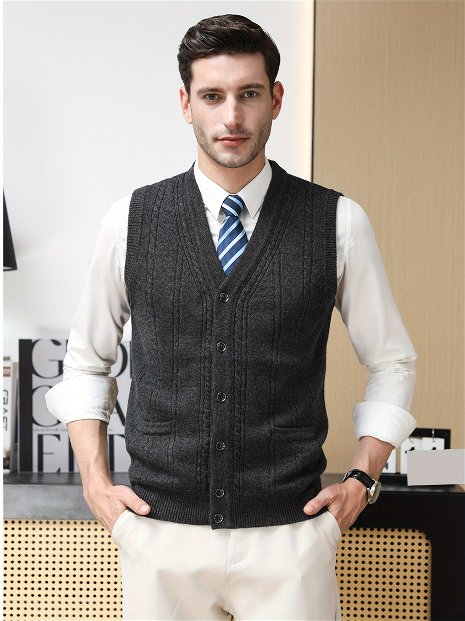 herren v ausschnitt pullover einfarbiger rippstrickpullover Temu