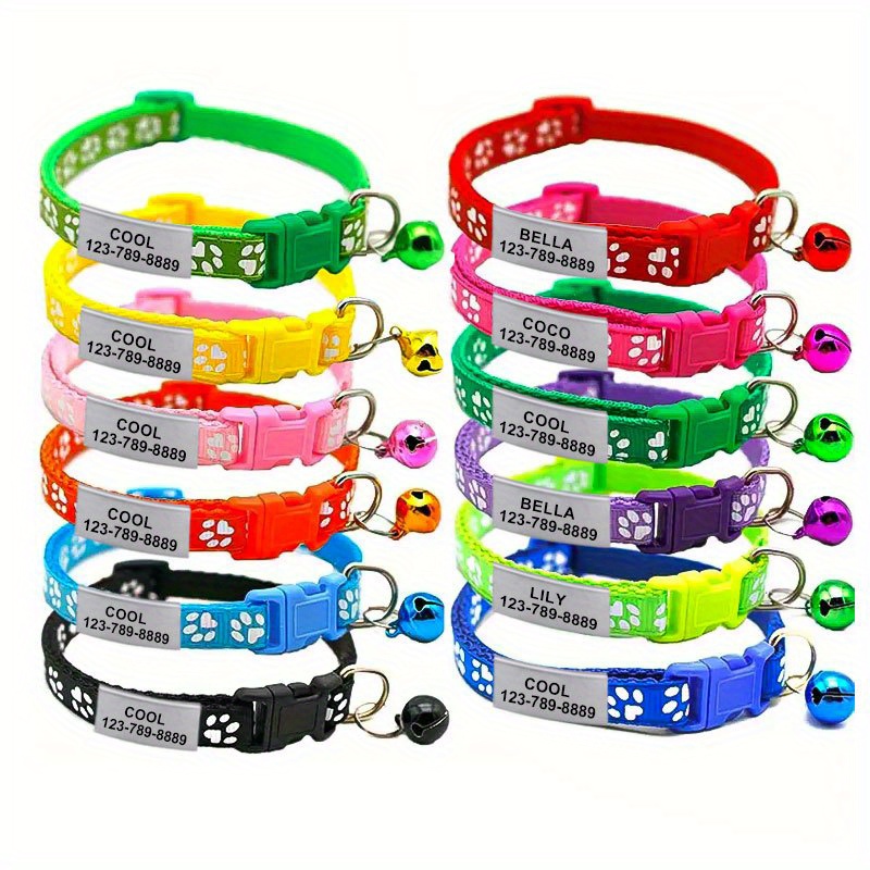 Personalisiertes Hundehalsband Mit Blumenmuster – Graviert Mit Name & Telefonnummer, Verstellbar (Größe L: 38–63 Cm)