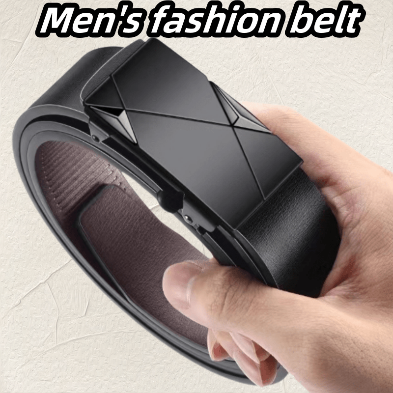 

1 Men's Simple Fashion Pu Belt, Exquisite Retro Design, Automatic Buckle, Suitable For Men's Daily Life, Travel Party Holiday Business.