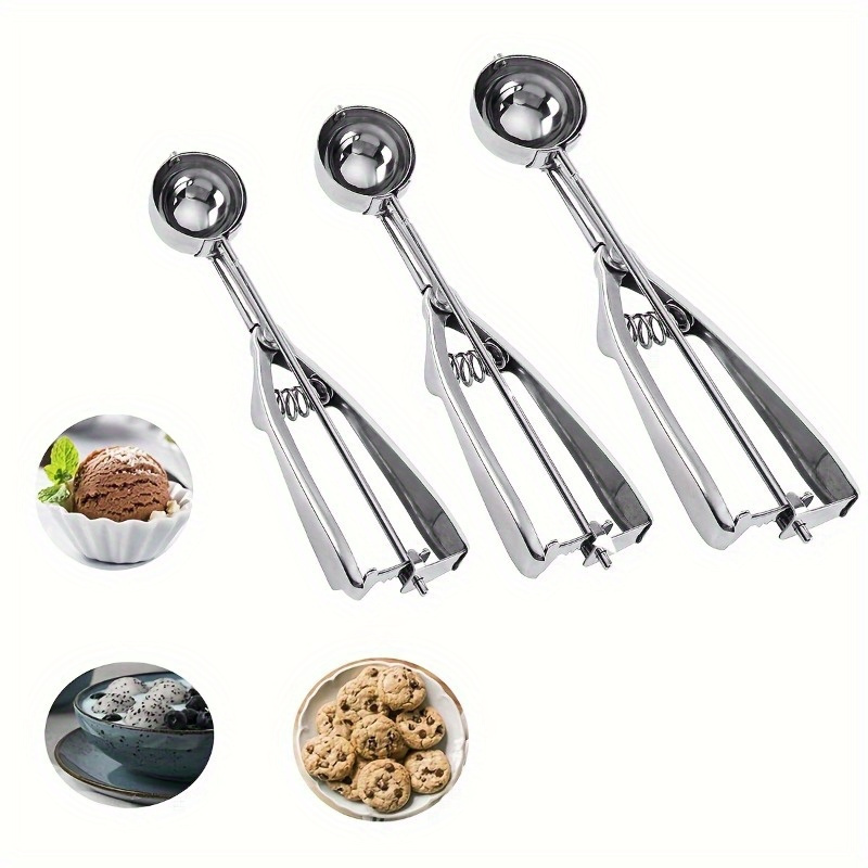 

Stainless Steel Cookie Set With Trigger Release - Large, Medium, And Small Sizes For Baking