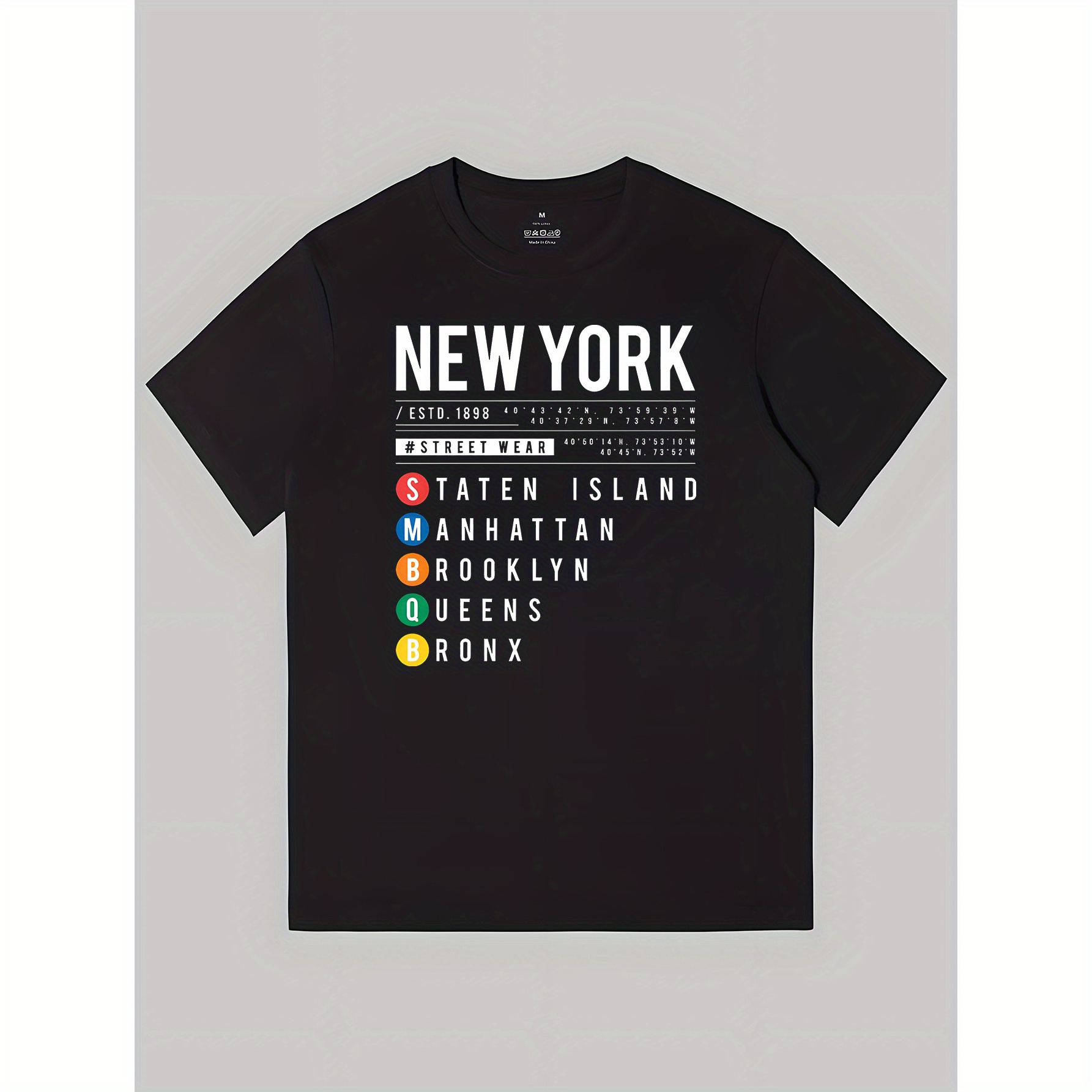 

1 Piece, New York City Print, Summer Comfortable Casual Cotton T Shirt