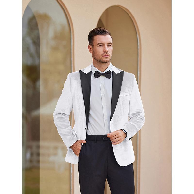 

Mens Velvet Tuxedo Blazer Lapel Suit Jacket For Wedding Prom Party Dinner