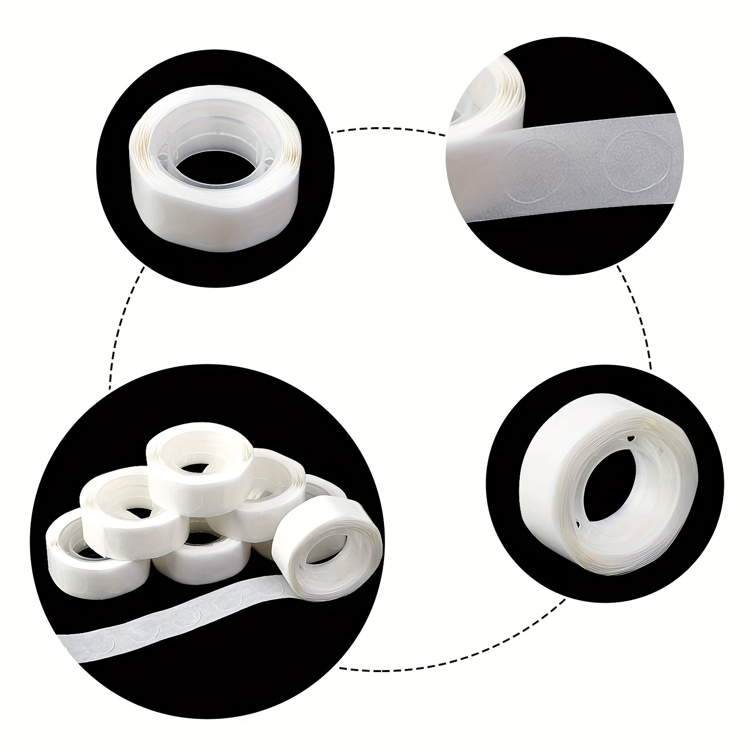 Silicone Double-Sided Adhesive Dots, 5Rolls/500pcs Removable Multi-Purpose Mounting Tape for Crafts And Wedding Decorations, Durable Plastic, Essential for Daily Office Use