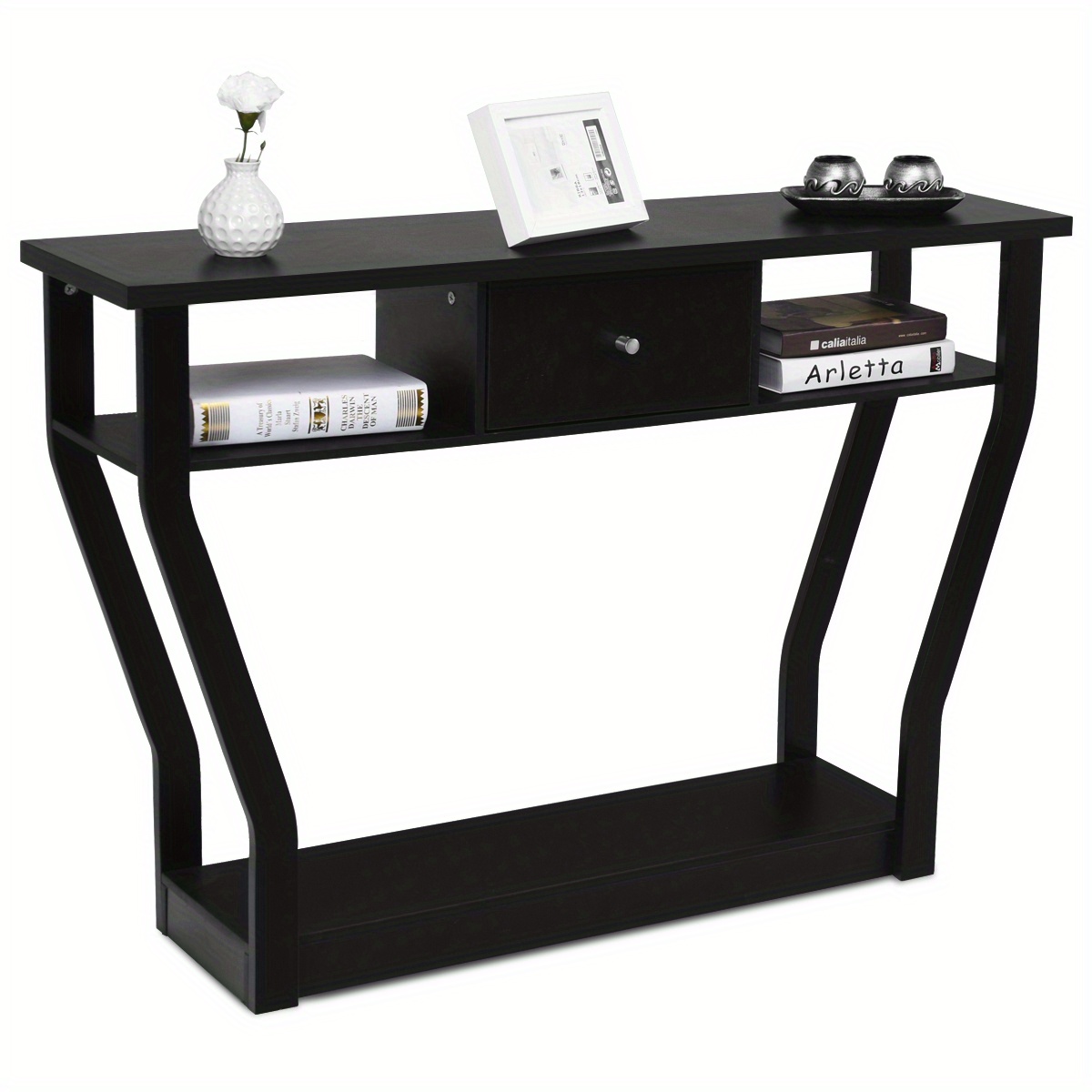Accent Console Table Sofa Entryway Hallway Hall /drawer Black