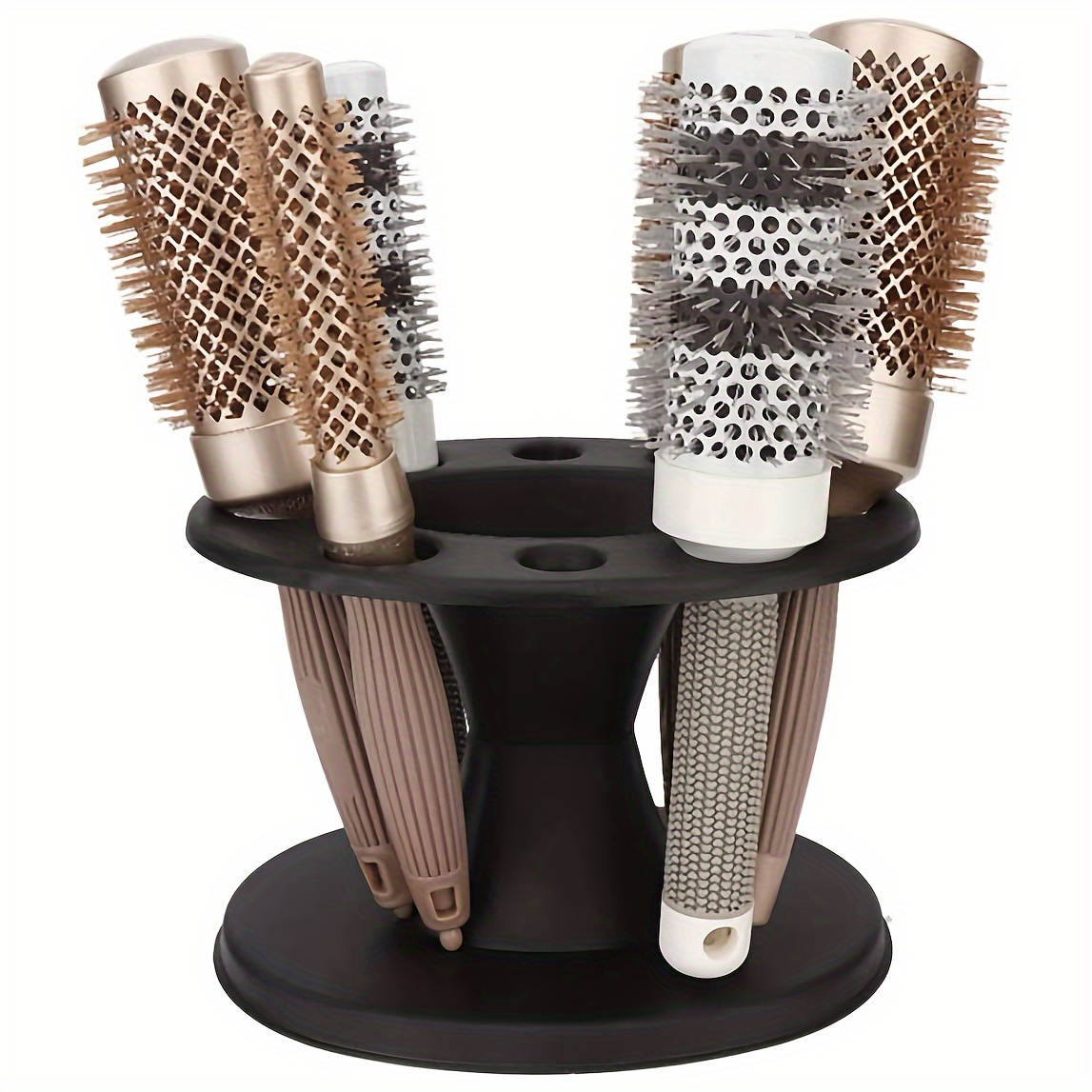 

Space-saving Hair Styling Organizer Stand - Holds Ceramic Rollers, Combs & Paddle Brushes - Desktop Storage Rack For Salon Accessories