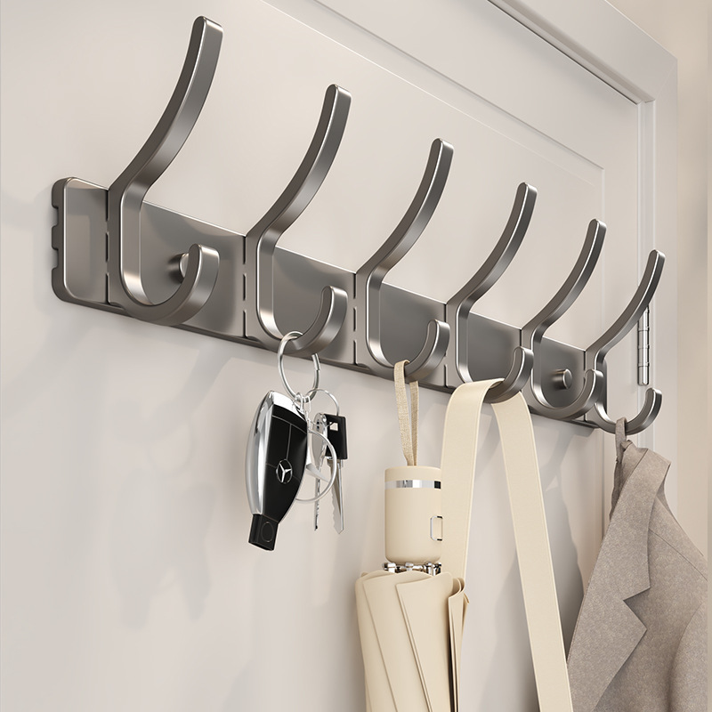 

Fashion Metal Over-the-door Hooks With Easy Install Wall Mount - No-punch Traceless Bedroom Storage For Hanging Clothes And Coats