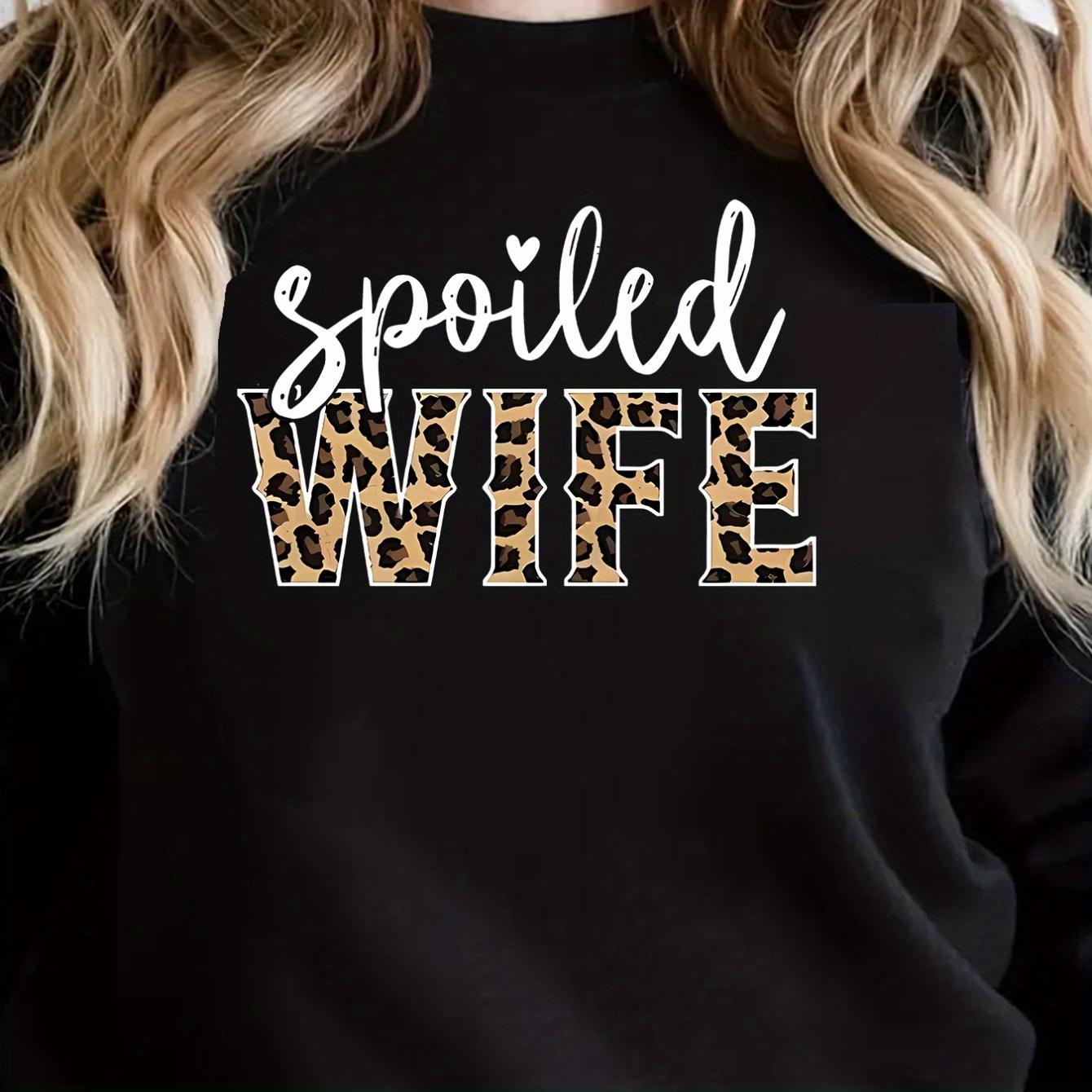 

Graphic Sweatshirt, , Polyester Slight , Thickened Fleece For Women, All