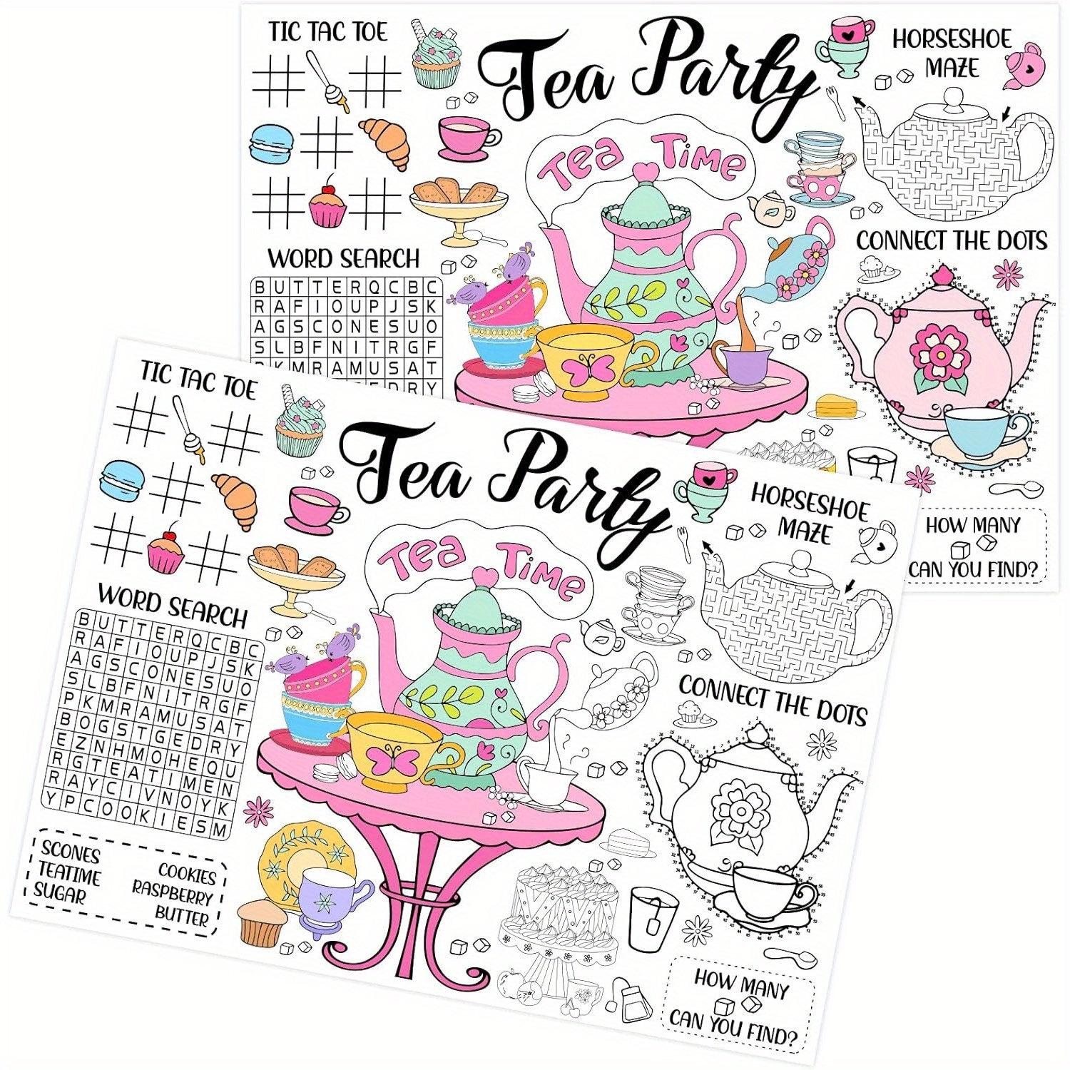 

12pcs Favors, Placemats, Diy Coloring Activity Table Mats, Party Home Decorations, No Power Required, Kitchen & Party Supplies Set