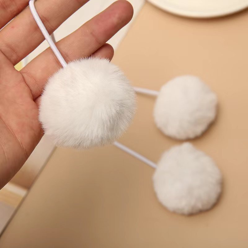 

6pcs Rabbit Fur Pom - For Diy & Clothing Accessories