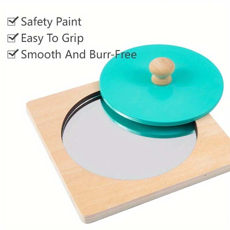 Wooden Mirror Puzzle Busy Board Early Learning Sensory Toy