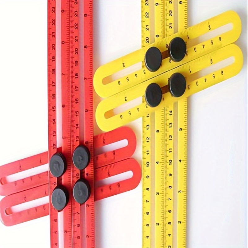 TEMU 1pc Multi-angle Four-fold Ruler – Versatile & Portable Plastic Measurement Tool With No Electricity Required For Layout, Woodworking, And Flooring