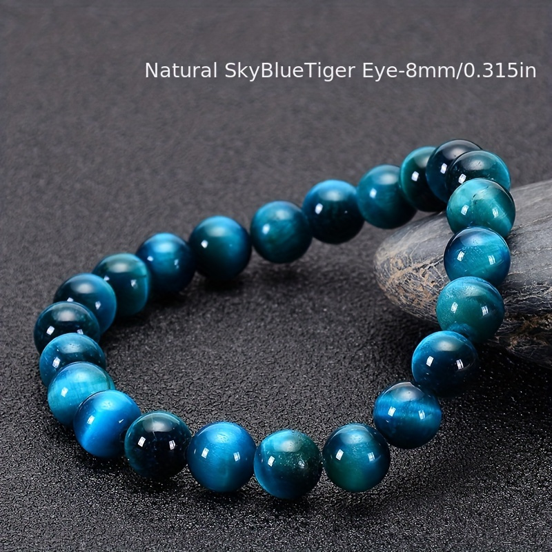 TEMU 1pc Grade Natural Bracelet - Premium Beaded Gemstone Jewelry - Fashionable Unisex Accessory - Unique Gift For