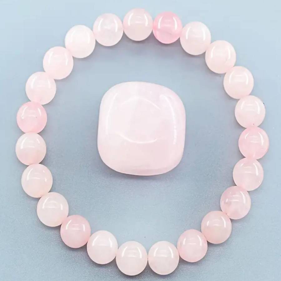 

Bracelet Élastique en Pierre Naturelle Rose Élégant - Accessoire Chic, Idéal pour & les Festivals de Musique, pour Toutes les Occasions