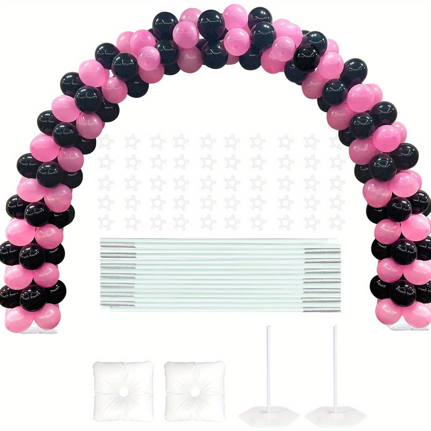 TEMU 21ft Balloon Arch Stand Kit, Free Combination In Width And Height (e.g. 10ft X 7.5ft), To And Disassemble For Wedding Birthday Party Christmas