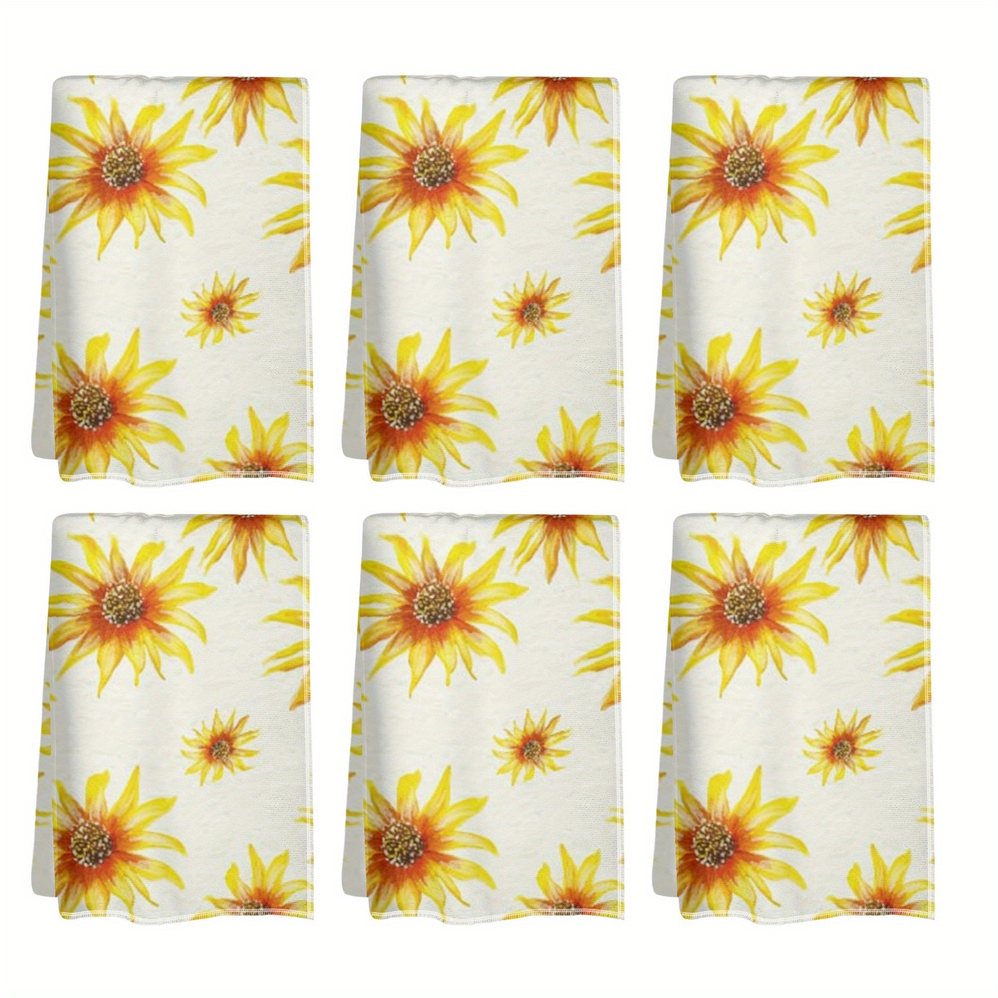 

Sunflower Kitchen Towel Set - 6pcs, Breathable & , Machine Washable, Polyester, 18x26 Inches