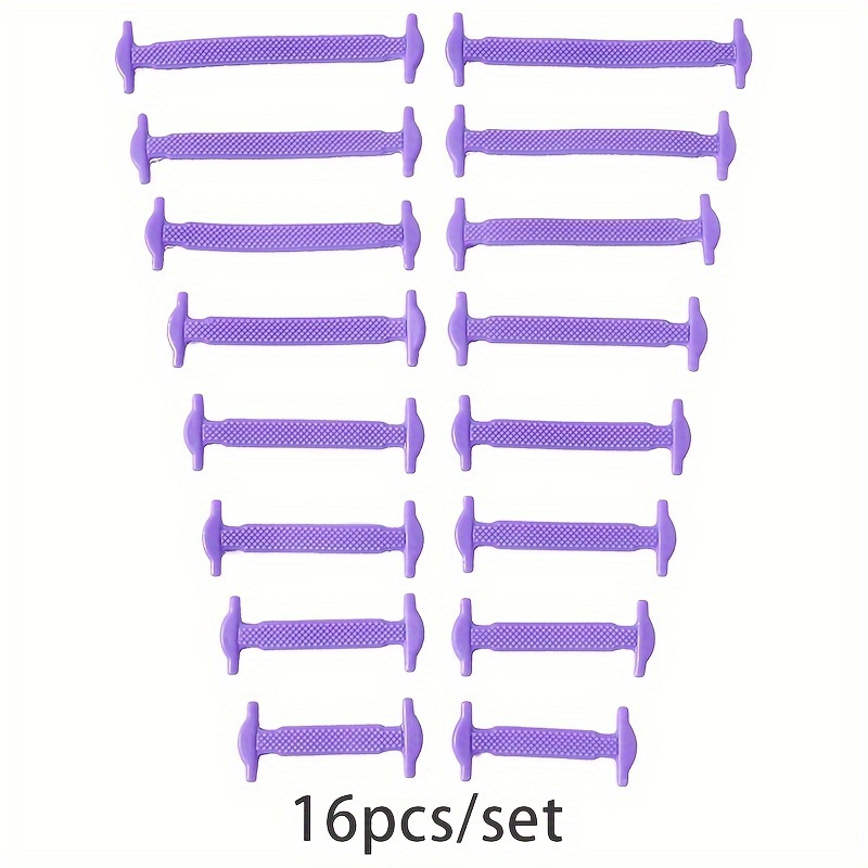 64pcs /16pcs-set Silicone Free-Tie Elastic Shoe Laces for Skate Shoes, Casual Sneakers, and Shoes - Suitable for Men and Women