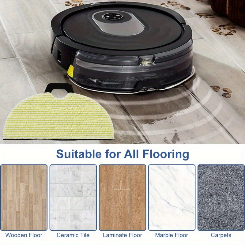 reusable microfiber mop pads for robot vacuum 4 pack replacement mop cloths compatible with rv2001wd rv2002wd av2001wd rv2000wd ai   in 1 robotic vacuum washable floor attachment details 3