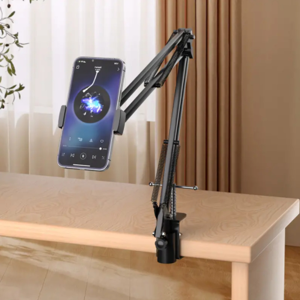 

Phone Overhead Video Stand Articulating Arm Phone Mount Overhead Table Flexible 360° Rotation Cell Phone Clip Holder For Streaming Phone Baking Crafting Cooking And More