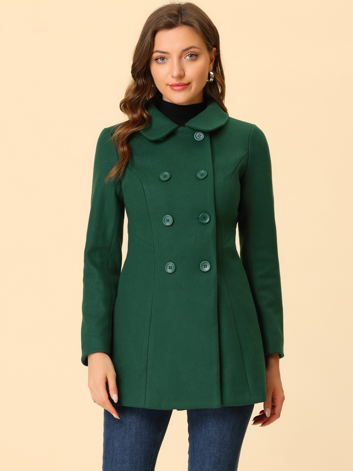 green winter dress coat Men's Hunter Green Full-length Wool Overcoat Classic Winter Dress Coat Formal And Everyday Wear 34 Short