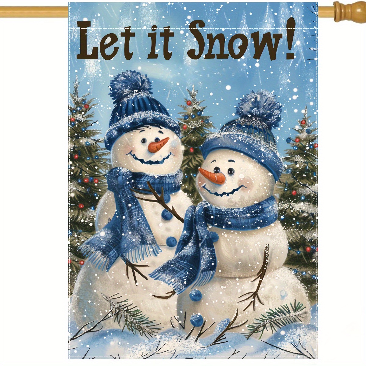 

Double-sided Christmas Garden Flag - 28x40" Polyester Snowman Yard Flag - Outdoor Festive Decoration For Lawn & Patio Without Electricity