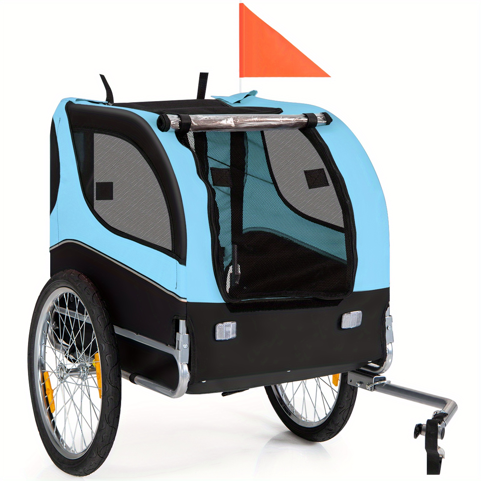 Image of Dog Trailer For Bicycle, Load Capacity Up To 40kg, For Bicycle Trailer For Small And Medium Dogs, Foldable Dog Buggy For Bicycle Trailer