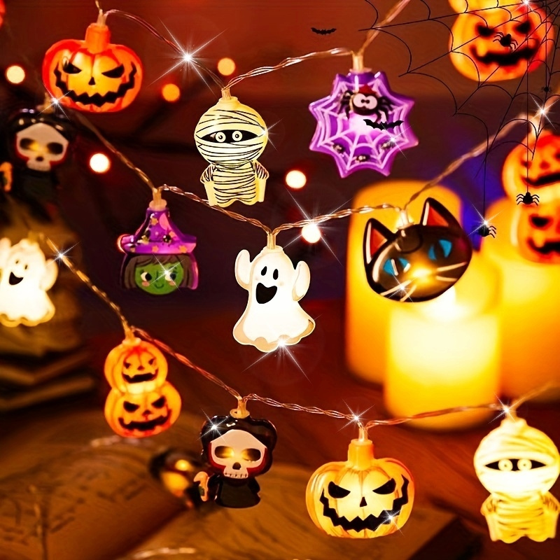 

[] 1pc Fairy Pumpkin Pirate Spider Web Doll Mix And Match String Lights - Colorful Led Decorations For And Christmas Party Ambiance - Easy To Install And Energy-efficient