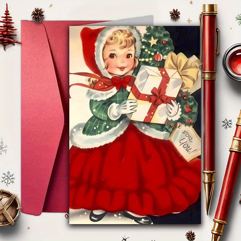 

Vintage Christmas Greeting Card For - Birthdays, Holidays & Thanksgiving, Christmas Cards