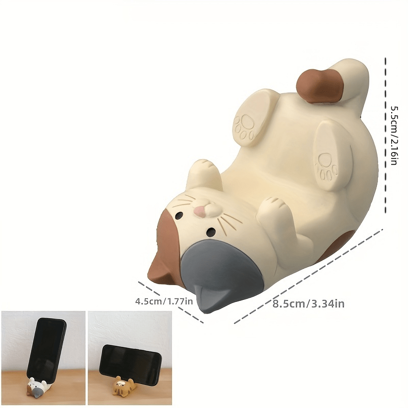 

1pc Whimsycat -shaped Resin Phone Holder, Portable Desk Stand Accessory For Smartphones And Tablets, Desktop, Bracket