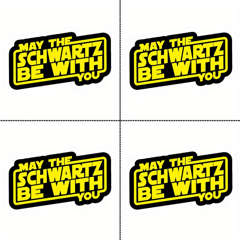 

may The Be With You" 4-pack Stickers - Durable Adhesive For Car, Laptop, And Water Bottle - Matte Finish, Easy Application | Pet Material