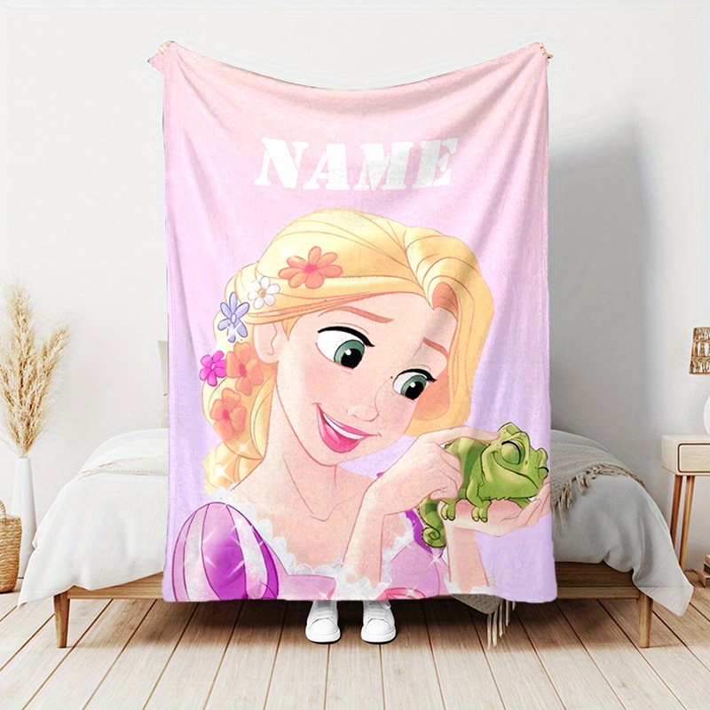 

Custom Personalized Rapunzel Flannel Throw Blanket - Cozy 100% Polyester Knitted, Digital Print, All-season Comfort For Sofa, Bed, Camping, Gaming - Anime Theme Style, Soft & Durable