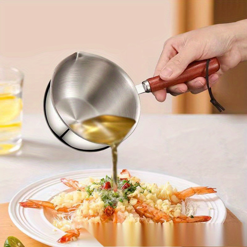 

1pc - Stainless Steel & Oil Pouring Spoon For Kitchen Use