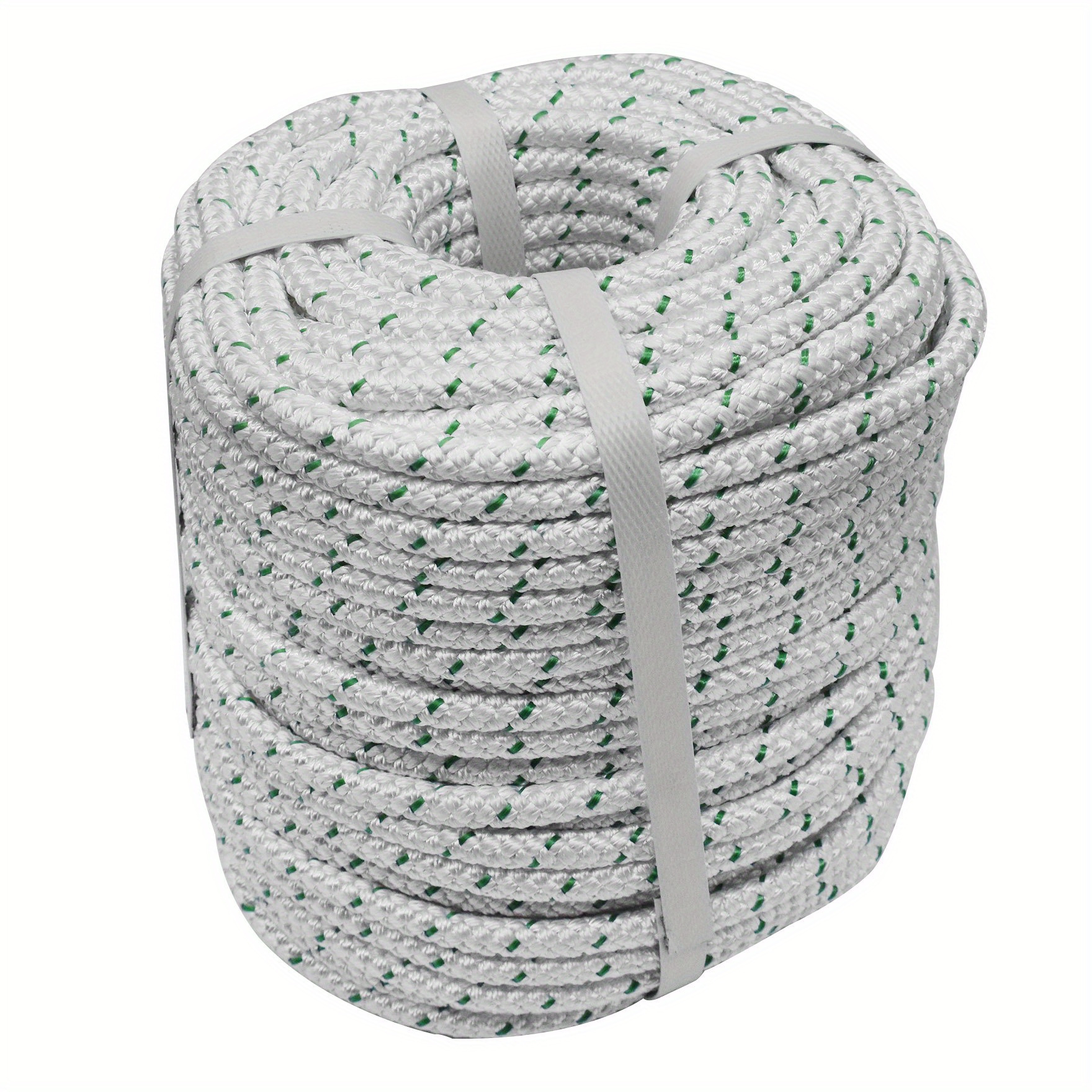 

Double Braid Polyester Rope High Breaking Strength Pulling Rope For Tree Work Camping Swings White 3/ 8 Inch X 200 Feet