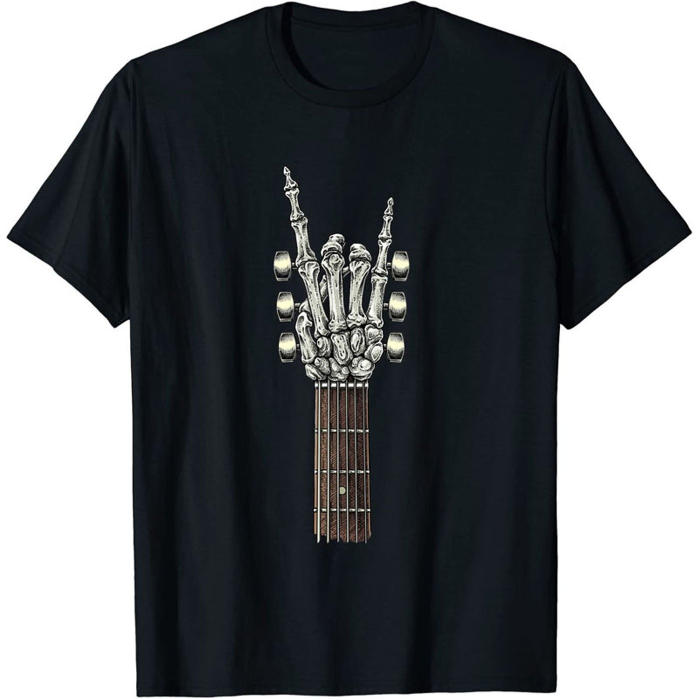 

1 Pc, 100% Cotton T-shirt, Men's T-shirt, Rock Guitar Print T-shirt, Summer Casual Short Sleeve T-shirt, Top As A Gift