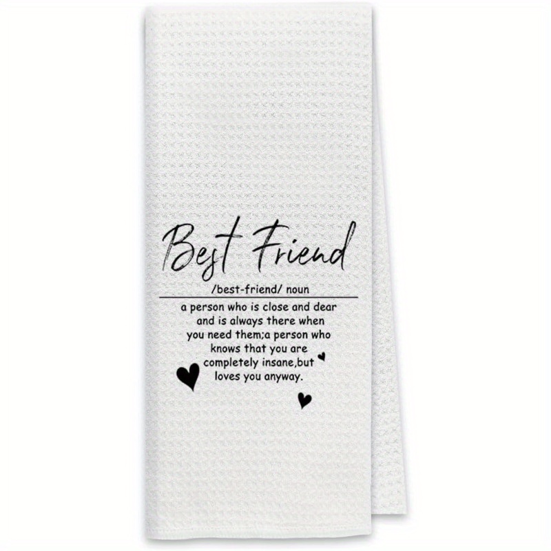 

Jit Woven Modern Dish Towels - Polyester Super Soft Kitchen Towel, Friendship Themed Tea Towel, Machine Washable Hand Towel, Best Friend Gift Dishcloth, Oblong 18x26 Inch - 1pc