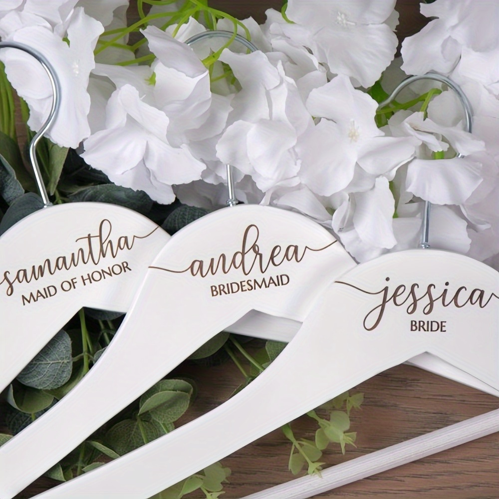 

Custom Wooden Bridal & Bridesmaid Hanger - Personalized Wedding Gift, Perfect For Proposals & Christmas Presents