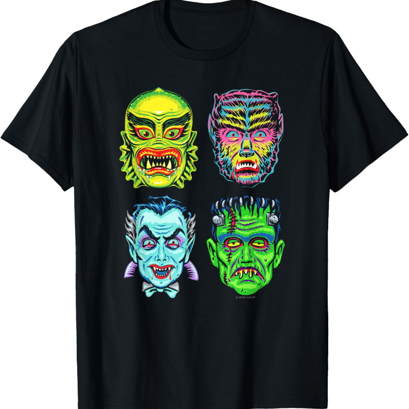 

Monster Horror T-shirt Cotton Casual Summer Tee, Trendy Tops Crew Neck Tee, Comfort Street Style Tee, Must-have Fashionable Tee