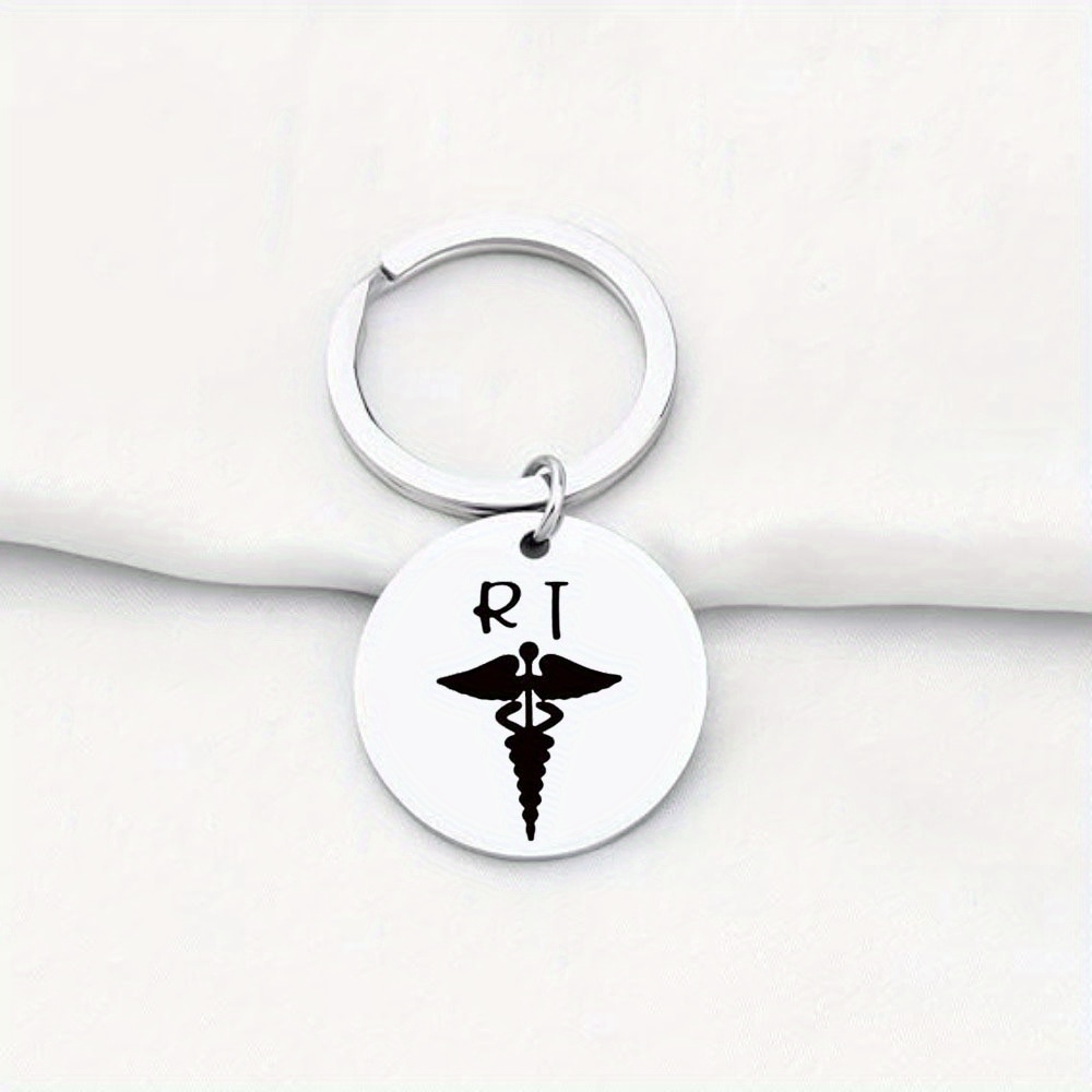 

Respiratory Therapist Keychain 1-pack, Simple Style Stainless Steel Rt Medical Charm, Nurse Doctor Gift Jewelry