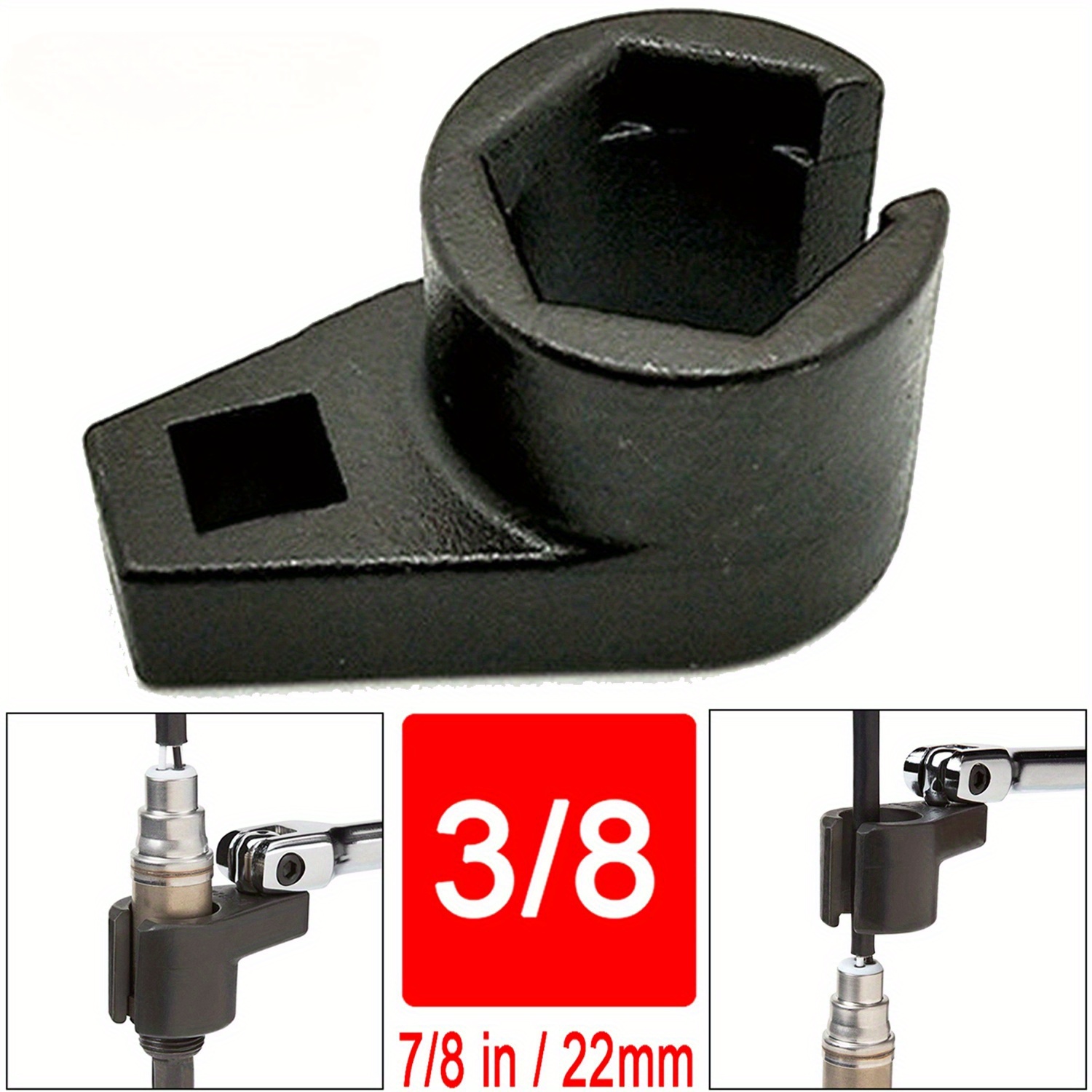 TEMU 7/8-inch And 22mm Offset Sensor Socket Wrench Removal Tool /8"