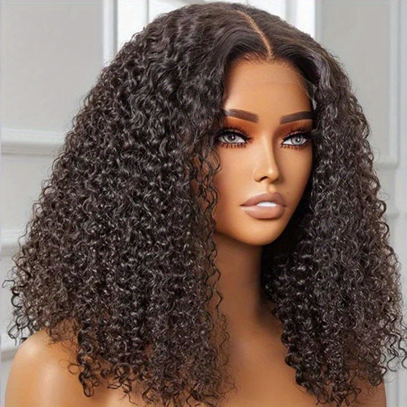 

20-inch Deep Curly Afro Wig For Women - 4x4 Hd Lace Front, Synthetic Hair With Baby Hairs, Glueless & Easy To Style