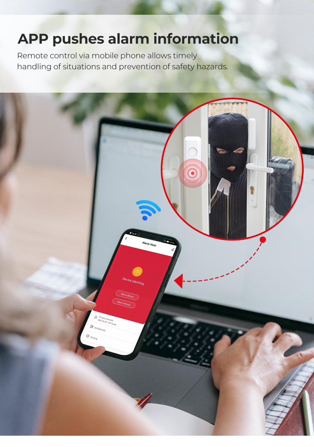 Sistema de seguridad inalámbrico PGST con Alexa, Wifi, GSM 2G, hogar inteligente, anti-robo, sirena, detector de movimiento, sensor de puertas y ventanas, control remoto, teclado RFID - Compatible con Alexa, Android, iOS y más, sistema de seguridad inalámbrico, seguridad en la oficina, diseño moderno, acabado elegante, rendimiento confiable, protección de la propiedad