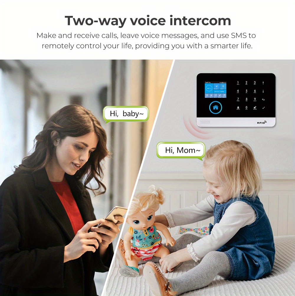 Sistema de seguridad inalámbrico PGST con Alexa, Wifi, GSM 2G, hogar inteligente, anti-robo, sirena, detector de movimiento, sensor de puertas y ventanas, control remoto, teclado RFID - Compatible con Alexa, Android, iOS y más, sistema de seguridad inalámbrico, seguridad en la oficina, diseño moderno, acabado elegante, rendimiento confiable, protección de la propiedad