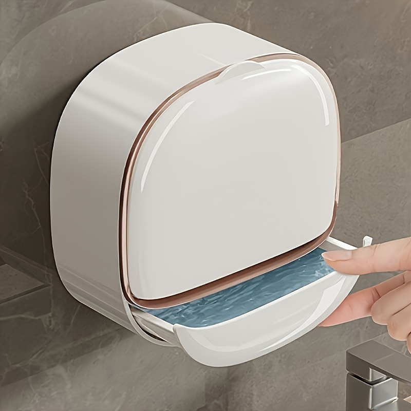 

1pc Plastic -mounted - No-drill Adhesive Rectangular For Bathroom