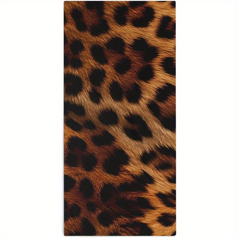 

Leopard Print Microfiber Beach Towel - Quick Dry, Absorbent & Lightweight For Pool, Gym, Travel - 18x26 Inches