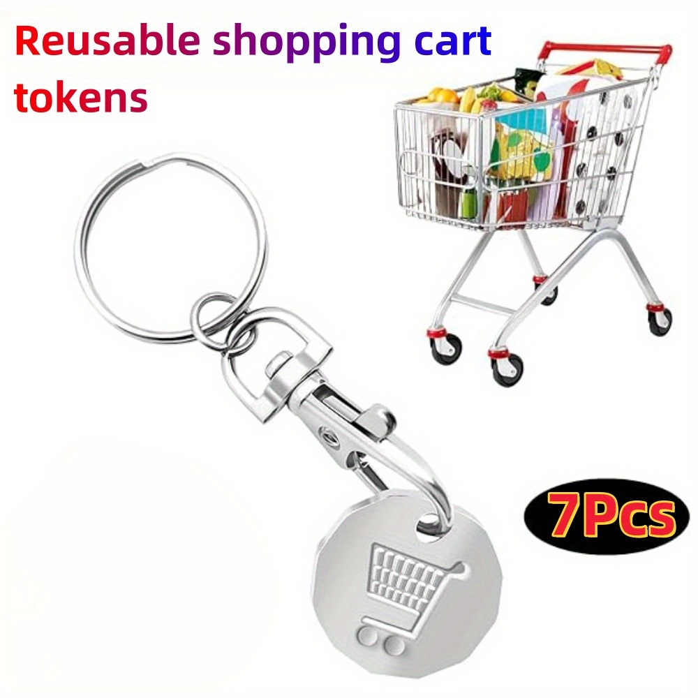 6 Trolley Con Keyrng Removable Supermarket &pound;1 Pound Shoppng Cart