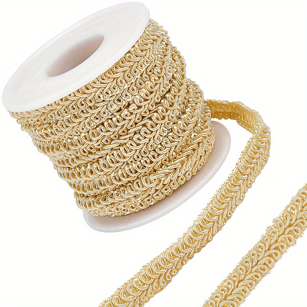 

Golden Polyester Braid Lace Trim, 3/8" Wide - Pack For Diy Crafts, Sewing, Jewelry Making & Home Decor