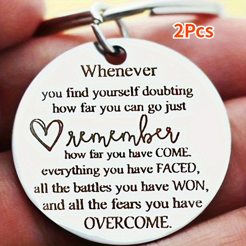 

2pcs Keychain For Women Men Awareness Gift Friend Inspirational Stay Strong Gift