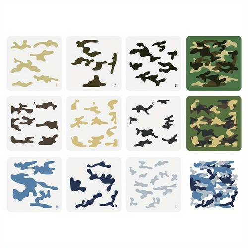 1set 9pcs 9 styles pet hollow out drawing painting stencils for photo album mixed shapes 150x150mm 9 styles 1pc style 9pcs set