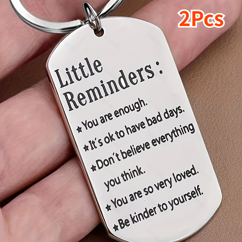 

2pcs Steel Keychain - Engraved Inspirational For - Personalized & Christmas For Son, ,