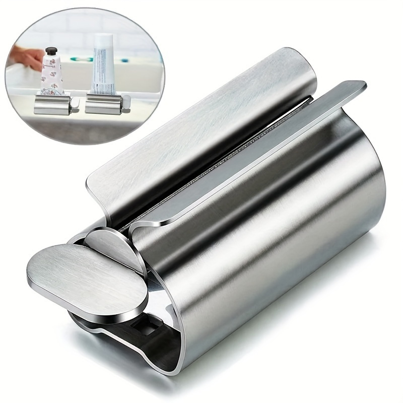 

- Steel Toothpaste Dispenser - , For Dispensing & Cleaning - For Bathroom Countertops